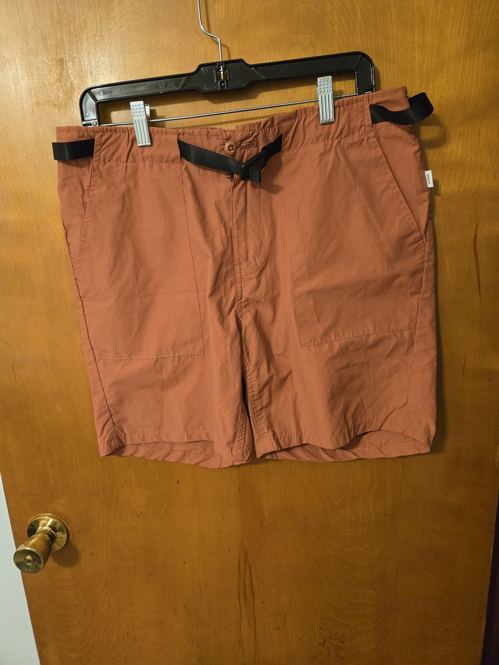 Onia Hiking Vacation Belted Rust Colored Shorts Size M